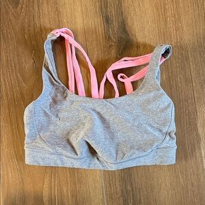 Lululemon Grey and Pink Women's Sports Bra